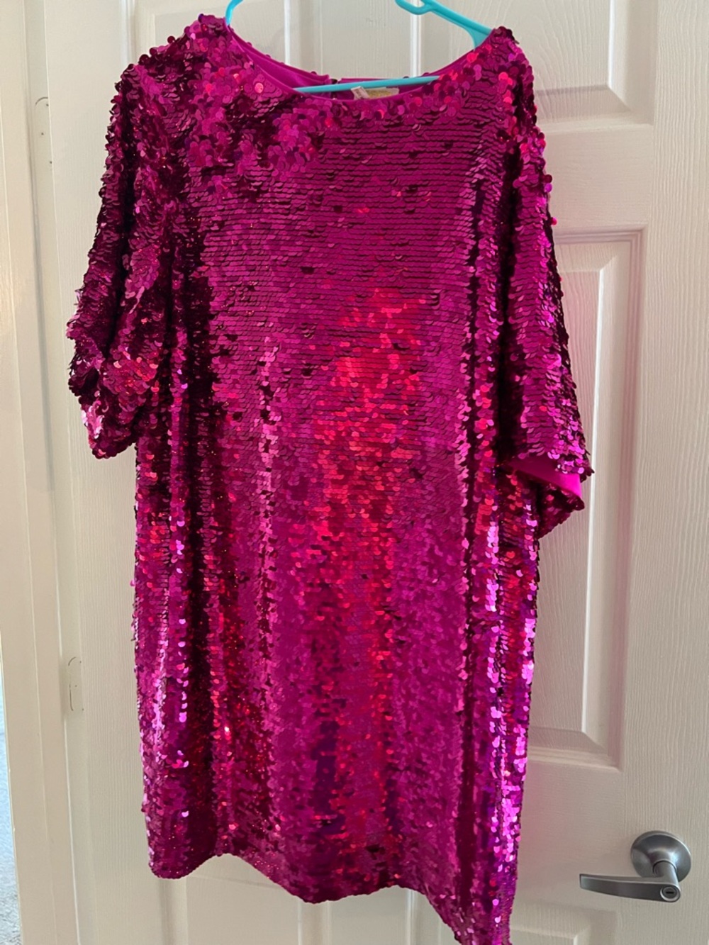 Verb Hot Pink Sequin Shift Dress